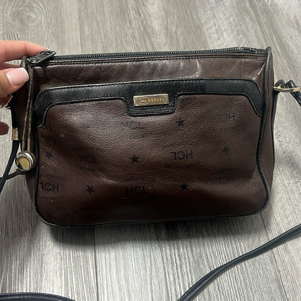 HCL Signature VintageBrown Leather crossbody bag - Made in Germany